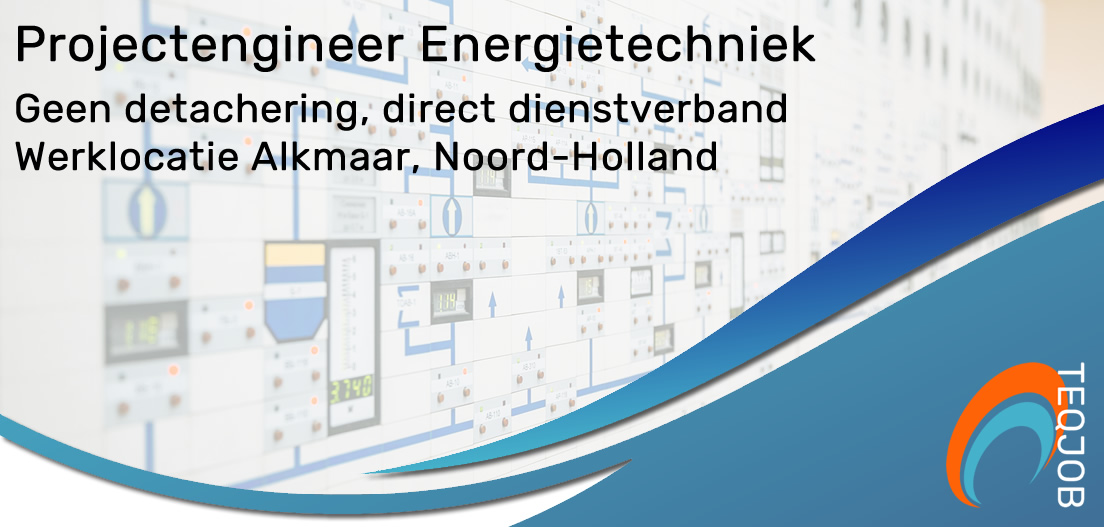 Projectengineer Energietechniek

Geen detachering, direct dienstverband
Werklocatie Alkmaar, Noord-Holland
