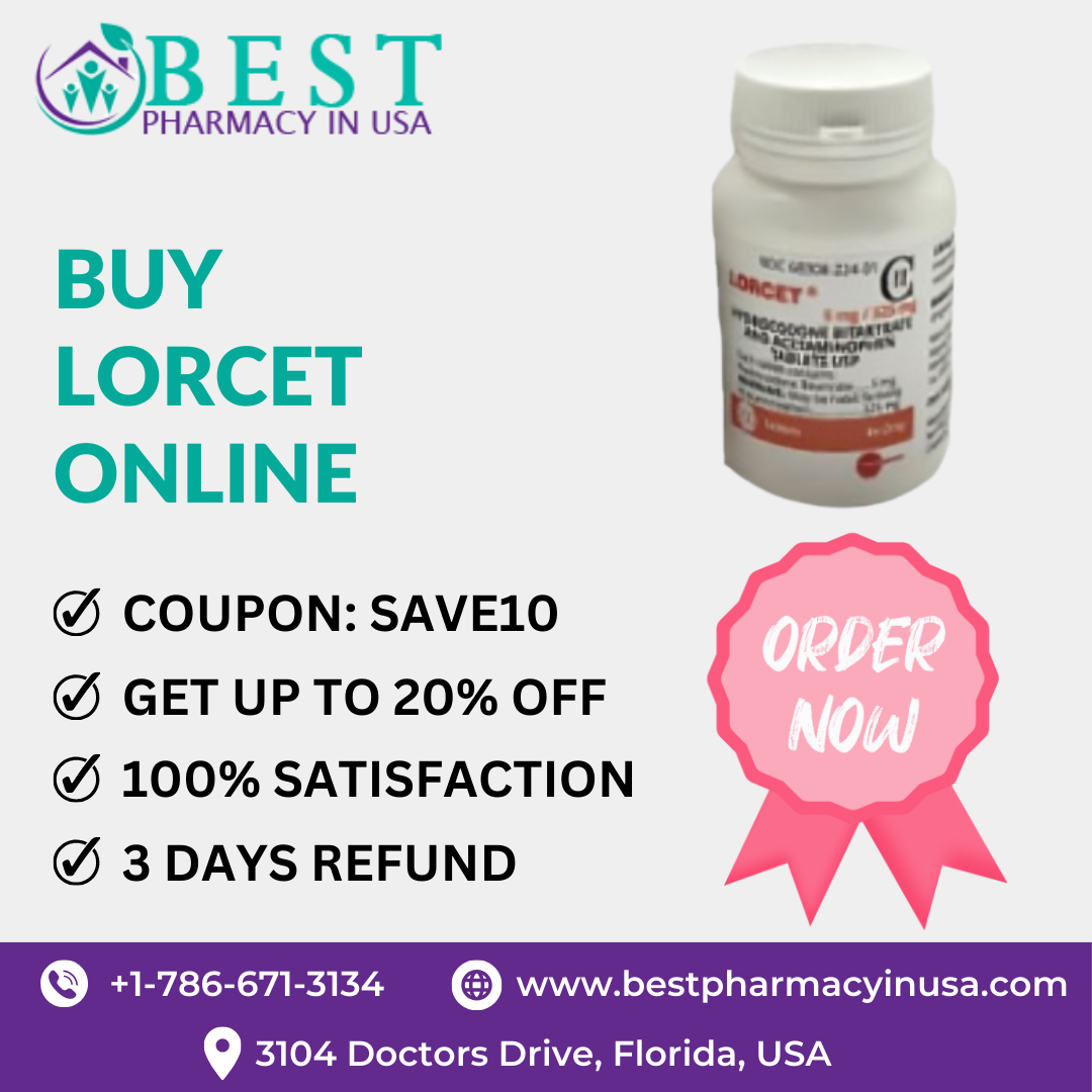 & BE. IN USA
BUY
LORCET

ONLINE

@ COUPON: SAVE10
@ GET UP TO 20% OFF
@ 100% SATISFACTION
@& 3 DAYS REFUND

WANN NA

 

() +1-786-671-3134 www.bestpharmacyinusa.com

 

Q 3104 Doctors Drive, Florida, USA