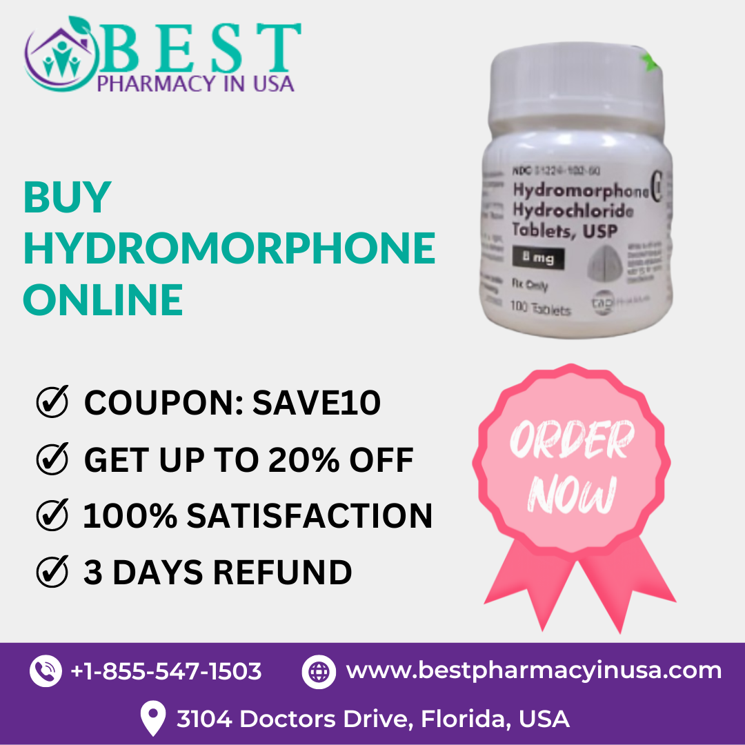 &BEST

PHARMACY IN USA

yp — «
BUY = friromarpho
HYDROMORPHONE Emmy =!
ONLINE Ro.

 

@& COUPON: SAVE10
@& GET UP TO 20% OFF
@ 100% SATISFACTION
@& 3 DAYS REFUND

() +1-855-547-1503 www.bestpharmacyinusa.com

 

Q 3104 Doctors Drive, Florida, USA
