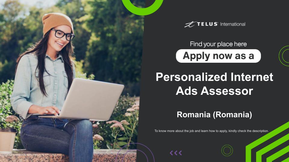 Pa (IU

Find your place here

Apply now as a

Personalized Internet
Ads Assessor

Romania (Romania)

BET LTT Tepe