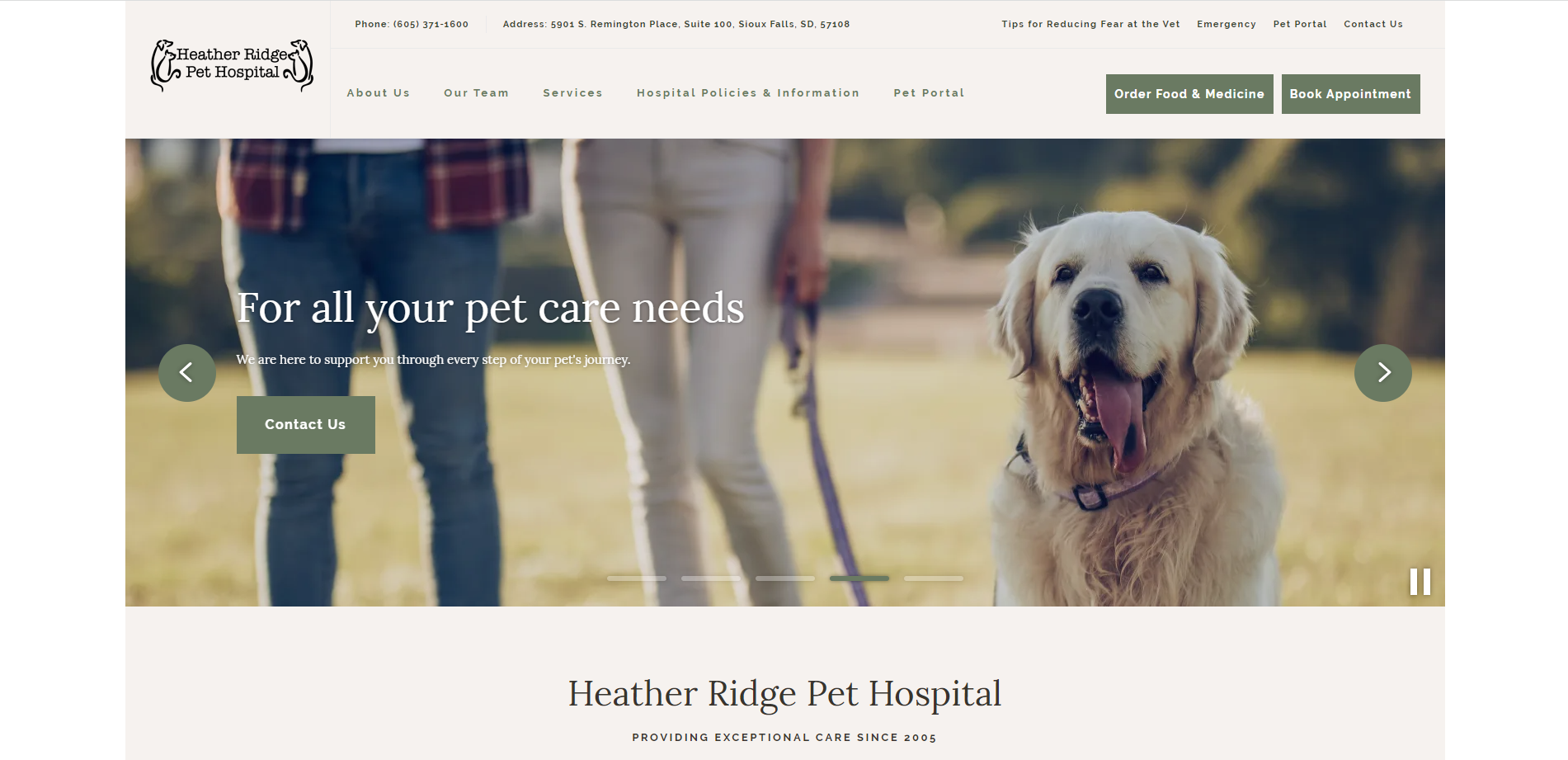 Heather Ridgecy
Pet Hospital

      

Contact Us

Heather Ridge Pet Hospital

PROVIDING EXCEPTIONAL CARE SINCE 2008