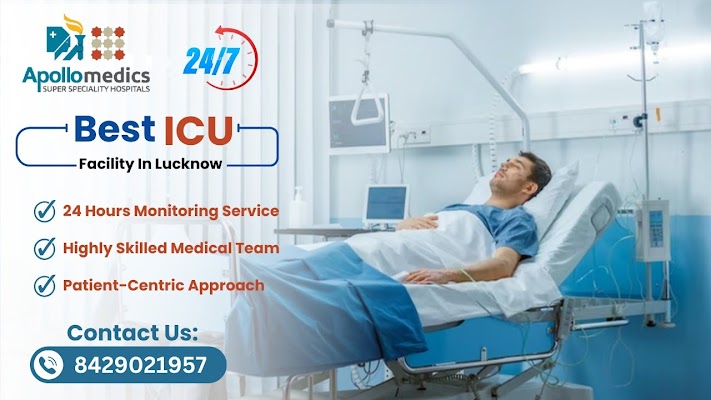 on 7) y

(—BestiCU— = vn

Facility In Lucknow.

   
  
 

J 24 Hours Monitoring Service
(/) Highly Skilled Medical Team

&lt; Patient- Centric Approach

Contact Us:

® 8429021957